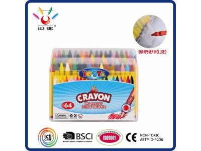 64 Wax Crayon in Plastic Box