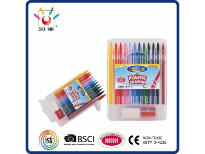 12 Plastic Crayon in PP Box