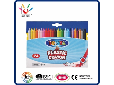 24  Plastic Crayon in Color Box
