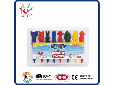 8 Plastic Crayon in Clamshell Pack